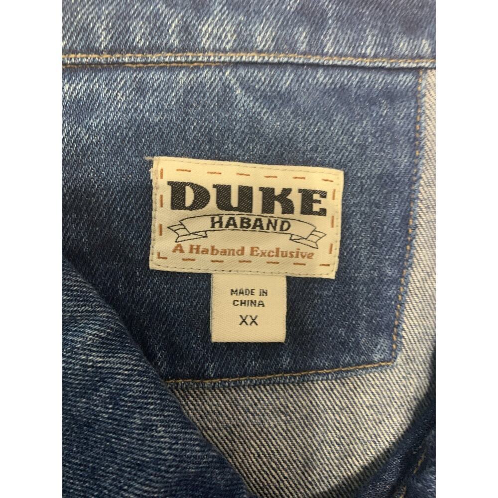 Duke Haband Blue Denim Chore jacket XXL Big Pockets Snap Buttons Work Utility - Picture 5 of 12